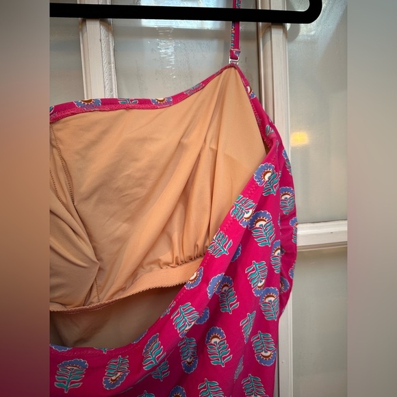 J. Crew Pink Floral Removable Halter Bandeau One Piece Swimsuit Plus Size 3X - Picture 4 of 11